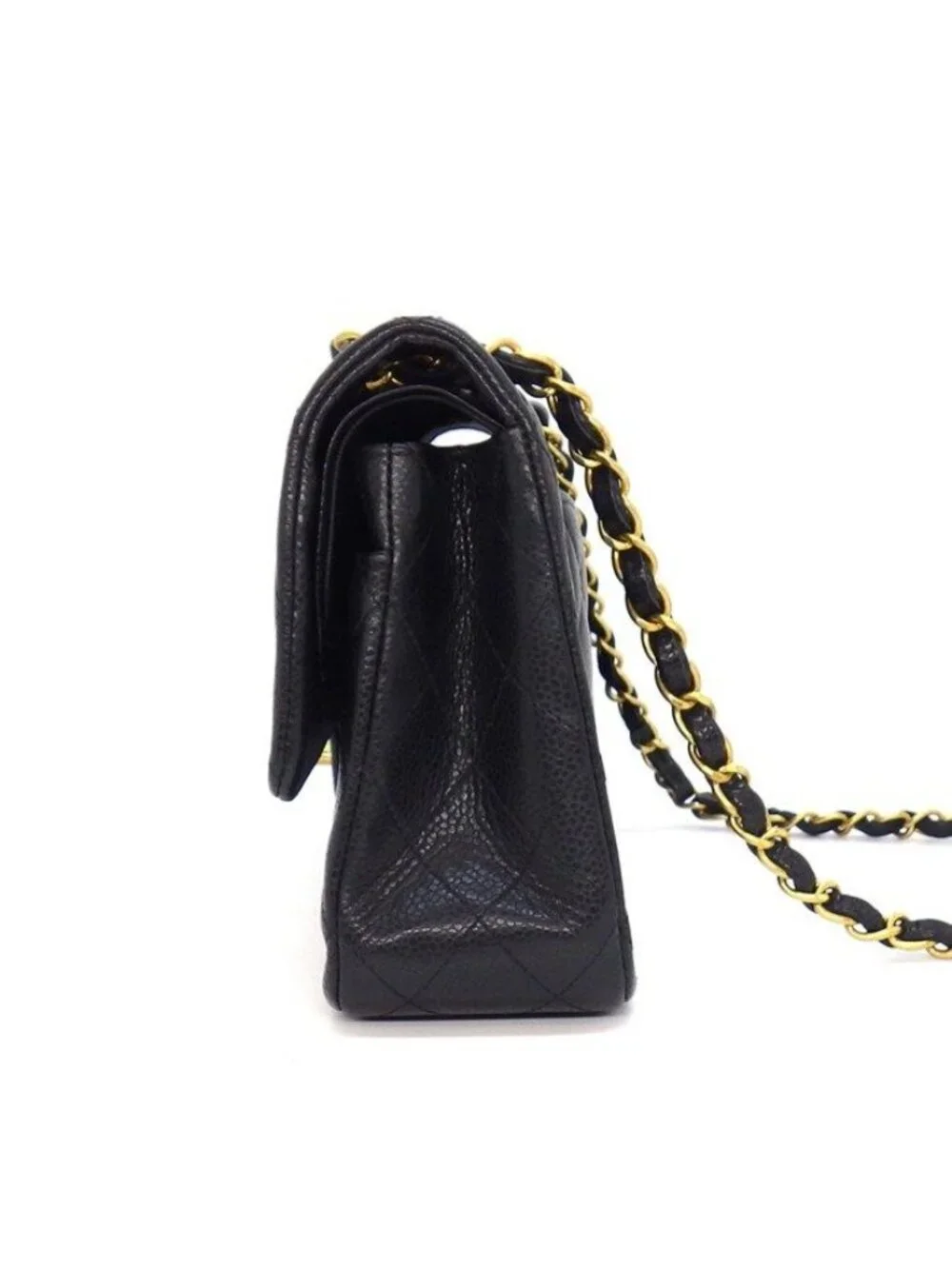 Chanel Shoulder Bag Quilted 25 11.12 Classic Black Caviar Leather